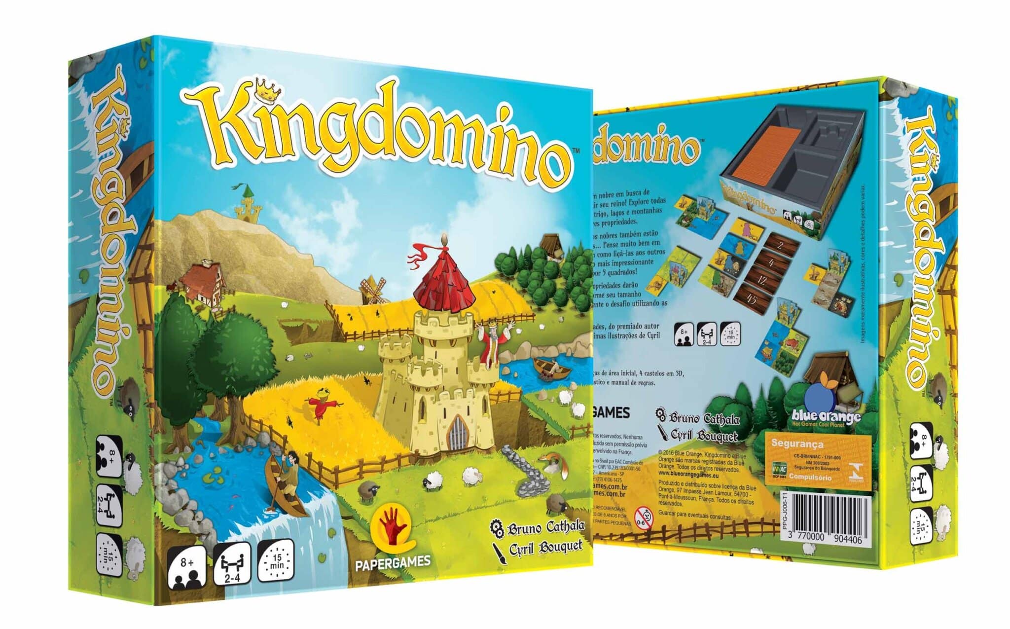 caixa do jogo kingdomino frente e verso