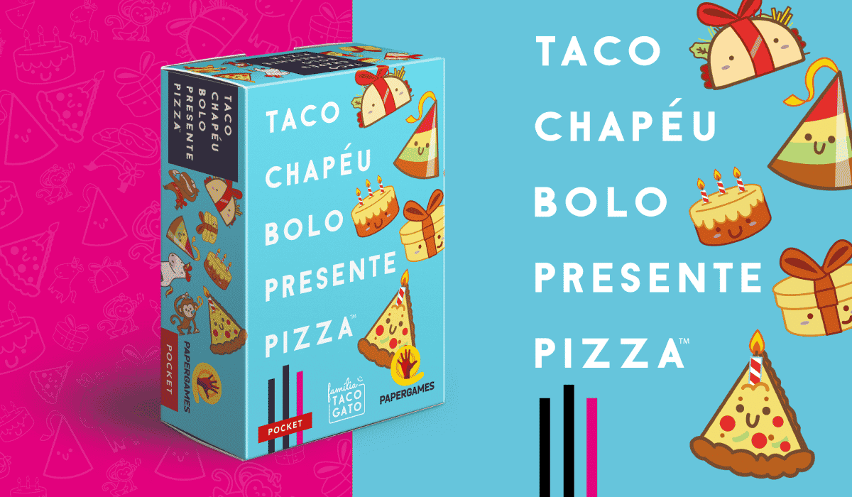 Place Games Taco Chapéu Bolo Presente Pizza + Cartas Promo Jogo de