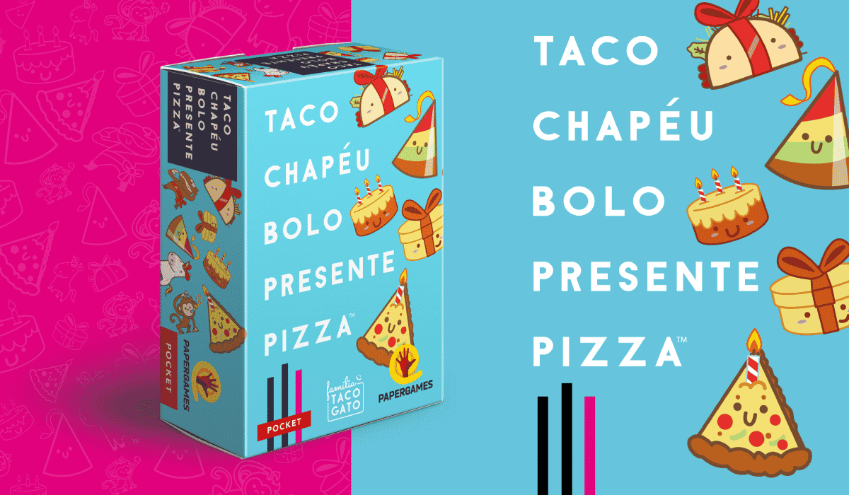 Place Games Taco Chapéu Bolo Presente Pizza + Cartas Promo Jogo de Cartas  PaperGames J060